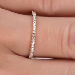 NEW💍18K ROSE GOLD DIAMOND ETERNITY STACKABLE RING